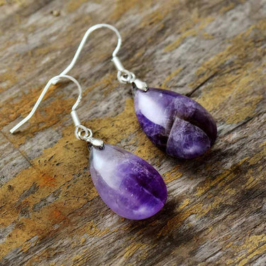 Wisdom Of Love Amethyst Teardrop Earrings-Your Soul Place